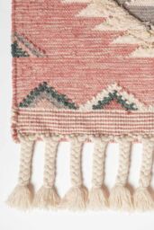 Homescapes Pali Pink Kilim Runner Wool Rug 66 x 200 cm - Size: 66 cm x 200 cm - thumbnail 3