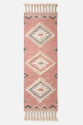 Homescapes Pali Pink Kilim Runner Wool Rug 66 x 200 cm - Size: 66 cm x 200 cm - thumbnail 2
