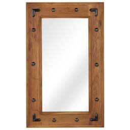Berkfield Home Mirror Solid Acacia Wood 50x80 cm in Brown - thumbnail 2