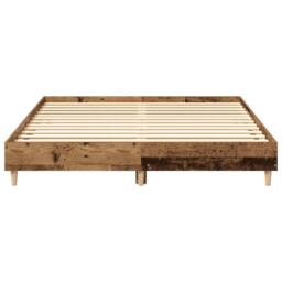 Berkfield Home Durable Bed Frame No Mattress Old Wood 150x200 cm King Size Engin in Brown - thumbnail 5