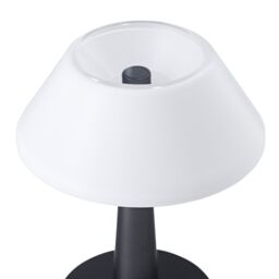 Happy Homewares Matt Black Rechargeable Touch Dimmable Table Lamp with Opal White Domed Shade - thumbnail 3