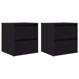 Berkfield Home Wall-mounted Bedside Cabinets 2 pcs Black Oak 38x34x40 cm - Size: 38 x 34 x 40 cm - thumbnail 2