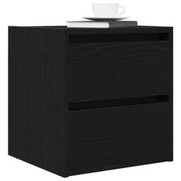 Berkfield Home Wall-mounted Bedside Cabinets 2 pcs Black Oak 38x34x40 cm - Size: 38 x 34 x 40 cm - thumbnail 4