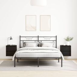 Berkfield Home Wall-mounted Bedside Cabinets 2 pcs Black Oak 38x34x40 cm - Size: 38 x 34 x 40 cm - thumbnail 3