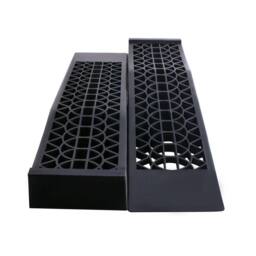 VOGREX 3 Ton Heavy Duty Plastic Wide Low Rise Car Ramps For Van Workshop in Black - thumbnail 1