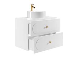 Vente-unique Wall-Mounted Bathroom Vanity Unit With Round Countertop Basin - White - thumbnail 5