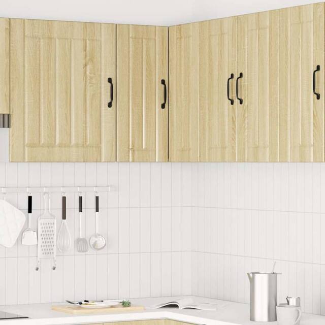 Berkfield Home Kitchen Wall Corner Cabinet Lucca Sonoma Oak Engineered Wood in Light Tan - image 1