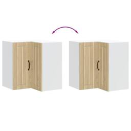 Berkfield Home Kitchen Wall Corner Cabinet Lucca Sonoma Oak Engineered Wood in Light Tan - thumbnail 8