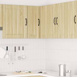 Berkfield Home Kitchen Wall Corner Cabinet Lucca Sonoma Oak Engineered Wood in Light Tan