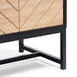 VonHaus Dalton Chevron Wood Effect Design TV Unit for 65 Inch TV in Black - thumbnail 6