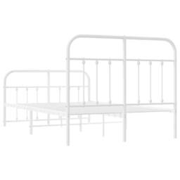 Berkfield Home Metal Bed Frame with Headboard & Footboard White 120x200 cm - Size: Small Double - thumbnail 8