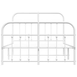 Berkfield Home Metal Bed Frame with Headboard & Footboard White 120x200 cm - Size: Small Double - thumbnail 6