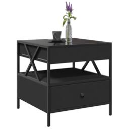 Berkfield Home Coffee Table with Infinity LED Black 50x50x51 cm - Size: 50 x 50 x 51 cm - thumbnail 5