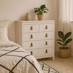 Wyld Haus Cashmere 5 Drawer Wooden Chest in Cream - thumbnail 1