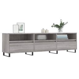 Berkfield Home TV Cabinet Grey Sonoma 150x30x44.5 cm Engineered Wood - thumbnail 3