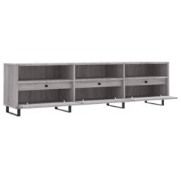 Berkfield Home TV Cabinet Grey Sonoma 150x30x44.5 cm Engineered Wood - thumbnail 6