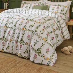 Wylder Olivia Reversible 100% Cotton Duvet Cover Set in White - Size: Single - thumbnail 3