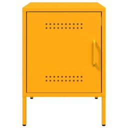 Berkfield Home Bedside Cabinets 2 pcs Mustard Yellow 36x39x50.5 cm Steel - thumbnail 6
