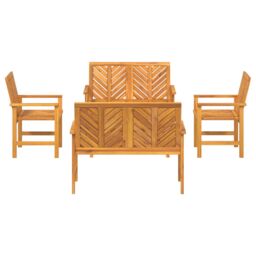 Berkfield Home 5 Piece Garden Lounge Set Solid Wood Acacia in Brown - thumbnail 8