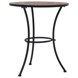 Berkfield Home Mosaic Bistro Table Orange/Grey 60cm Ceramic