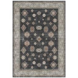 The Rug Shop UK Black Bordered Floral 7mm Thick Stain-Resistant Traditional Rug - Size: 120 cm x 170 cm - thumbnail 2