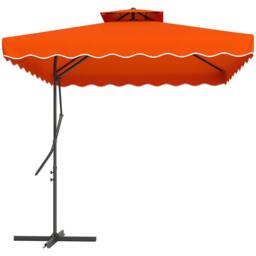OUTSUNNY 2.5m Cantilever Garden Parasol Umbrella with Cross Base, Orange - thumbnail 2