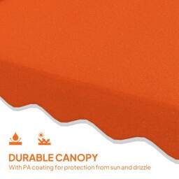 OUTSUNNY 2.5m Cantilever Garden Parasol Umbrella with Cross Base, Orange - thumbnail 6