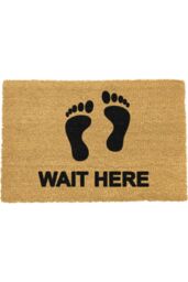Artsy Mats Wait Here Doormat - Regular 60x40cm in Black - Size: 40 cm x 60 cm - thumbnail 1