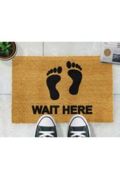 Artsy Mats Wait Here Doormat - Regular 60x40cm in Black - Size: 40 cm x 60 cm - thumbnail 3