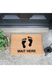Artsy Mats Wait Here Doormat - Regular 60x40cm in Black - Size: 40 cm x 60 cm - thumbnail 2