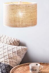 BHS Lighting Burlap Easy Fit Light Shade in Natural - Size: 30 cm diameter x 21 cm high - thumbnail 4