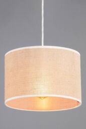 BHS Lighting Burlap Easy Fit Light Shade in Natural - Size: 30 cm diameter x 21 cm high - thumbnail 1