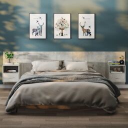 Berkfield Home Wall-mounted Bedside Cabinets 2 pcs Concrete Grey - thumbnail 1