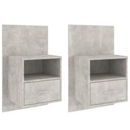Berkfield Home Wall-mounted Bedside Cabinets 2 pcs Concrete Grey - thumbnail 2