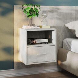 Berkfield Home Wall-mounted Bedside Cabinets 2 pcs Concrete Grey - thumbnail 3