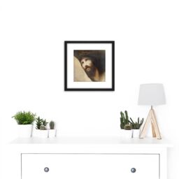 Artery8 Diefenbach Father Forgive Them Christ Painting 8X8 Inch Square Wooden Framed Wall Art Print Picture with Mount in Black - thumbnail 2