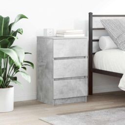 Berkfield Home Bedside Cabinets with 3 Drawers 2 pcs Concrete Grey 39x35x65 cm - Size: 39 x 35 x 65 cm - thumbnail 1
