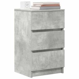 Berkfield Home Bedside Cabinets with 3 Drawers 2 pcs Concrete Grey 39x35x65 cm - Size: 39 x 35 x 65 cm - thumbnail 4