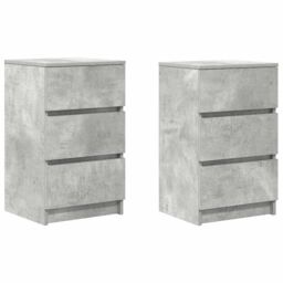 Berkfield Home Bedside Cabinets with 3 Drawers 2 pcs Concrete Grey 39x35x65 cm - Size: 39 x 35 x 65 cm - thumbnail 2