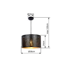 Netlighting Tunno Cylindrical Pendant Ceiling Light Black 1x E27 - thumbnail 3