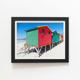 "Warren Reed - Designer Beach Cabins Framed Art Print in Black - Size: W24"" x H36""" - thumbnail 2