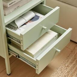 FurnitureboxUK Lykke Metal Storage Bedside Table in Green - thumbnail 4