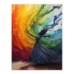 "Artery8 Rainbow Rhapsody Dance Colourful Conceptual Art Wall Art Print - Size: W24"" x H32""" - thumbnail 1
