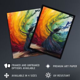 "Artery8 Rainbow Rhapsody Dance Colourful Conceptual Art Wall Art Print - Size: W24"" x H32""" - thumbnail 2