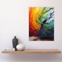 "Artery8 Rainbow Rhapsody Dance Colourful Conceptual Art Wall Art Print - Size: W24"" x H32""" - thumbnail 4