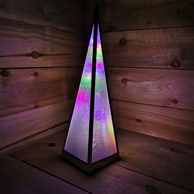 Samuel Alexander 45cm Light up Holographic Christmas Pyramid Decoration with Multi-Coloured LEDs - image 1