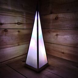 Samuel Alexander 45cm Light up Holographic Christmas Pyramid Decoration with Multi-Coloured LEDs - thumbnail 2