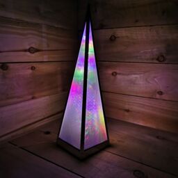 Samuel Alexander 45cm Light up Holographic Christmas Pyramid Decoration with Multi-Coloured LEDs - thumbnail 1