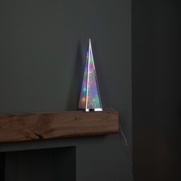 Samuel Alexander 45cm Light up Holographic Christmas Pyramid Decoration with Multi-Coloured LEDs - thumbnail 4