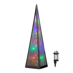 Samuel Alexander 45cm Light up Holographic Christmas Pyramid Decoration with Multi-Coloured LEDs - thumbnail 8
